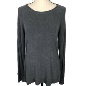 Active Life Long Sleeve Top Sweater Athletic Gray Womens Sz Sm Thumb Holes